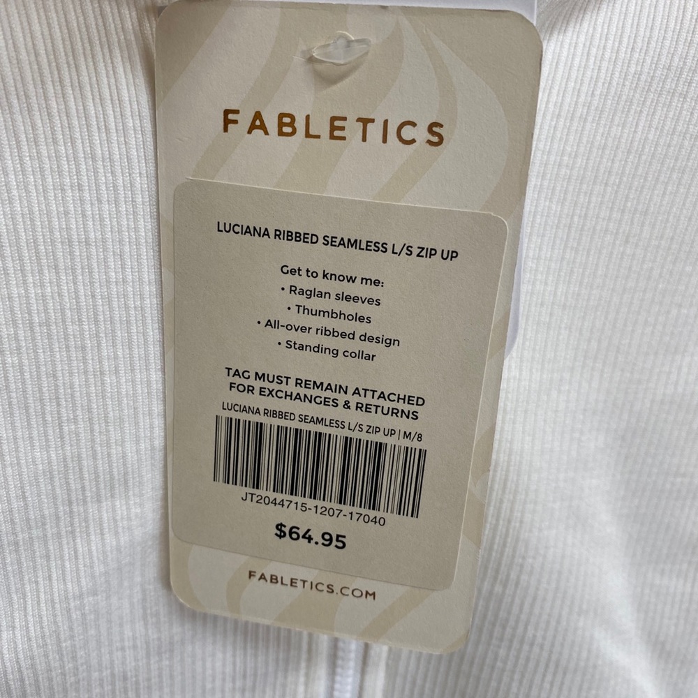 Fabletics Luciano Ribbed Cropped Zip Up - Picture 2 of 4